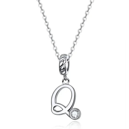 Chic and Timeless 925 Sterling Silver Initial Pendant Necklace | Platinum Plated Vintage Letter A to Z | Women’s Fine