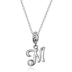 Chic And Timeless 925 Sterling Silver Initial Pendant Necklace | Platinum Plated Vintage Letter A To Z | Women’S Fine