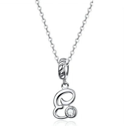Chic and Timeless 925 Sterling Silver Initial Pendant Necklace | Platinum Plated Vintage Letter A to Z | Women’s Fine