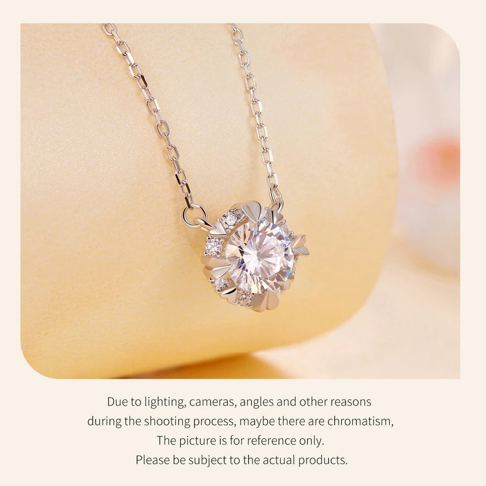 Dazzling Diamond Alternative: 1ct Moissanite Sterling Silver Pendant Necklace - Necklaces