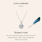 Stunning 1 Carat Moissanite Pendant Necklace | 925 Sterling Silver | Wedding & Bridal Fine Jewelry Necklaces