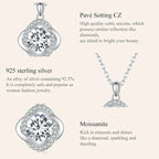 Lucky Clover 1ct Moissanite Sterling Silver Pendant Necklace Necklaces