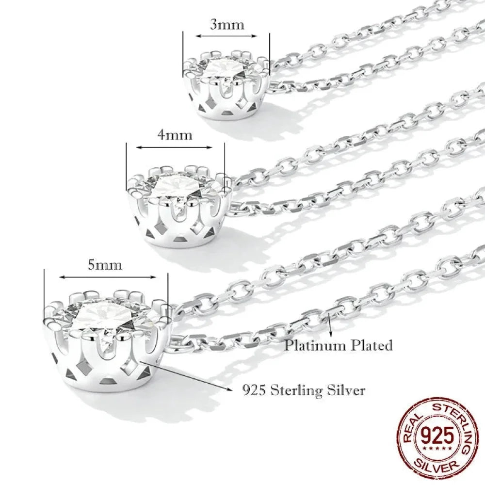 Gorgeous Shiny Choker - 925 Sterling Silver Geometric Cut Zircon Pendant Necklace - Necklaces