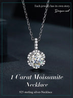 Petal Perfection 1ct Moissanite Sterling Silver Pendant Necklace Necklaces