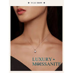 Stunning 1 Carat Moissanite Pendant Necklace | 925 Sterling Silver | Wedding & Bridal Fine Jewelry Necklaces