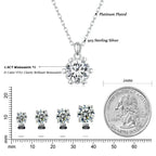 Stunning 1 Carat Moissanite Pendant Necklace | 925 Sterling Silver | Wedding & Bridal Fine Jewelry Necklaces