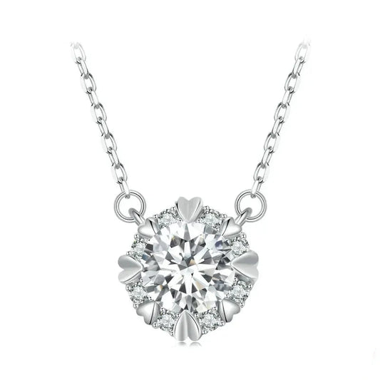 Dazzling Diamond Alternative: 1ct Moissanite Sterling Silver Pendant Necklace - Necklaces