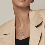 925 Sterling Silver Mystical Dragonfly Crystal Necklace Necklaces