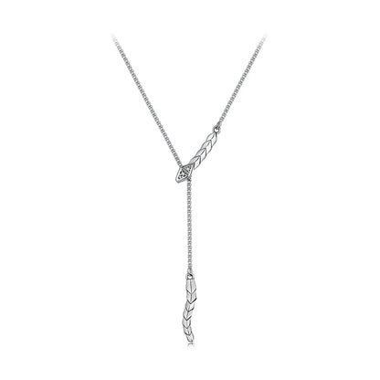 925 Sterling Silver Snake Pendant Necklace - Gothic-Inspired jewellery for Women - Necklaces