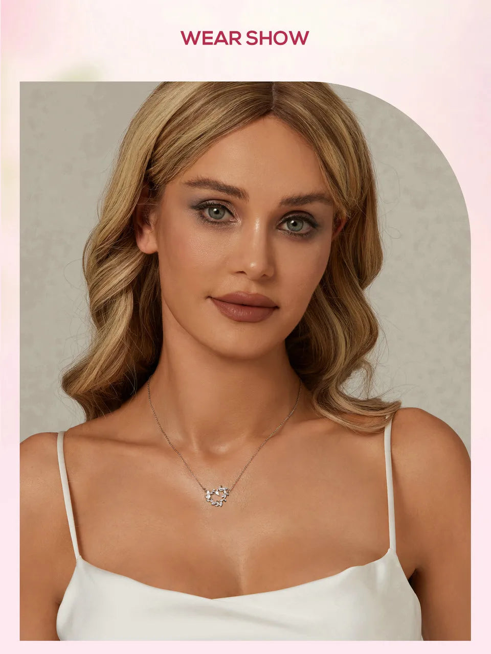 Infinite Love: White Gold Plated Leaves Heart Sterling Silver Necklace - Necklaces