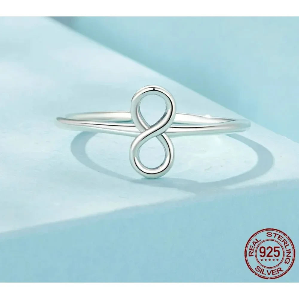 Simple Elegance: Sterling Silver Infinity Ring For Women Rings
