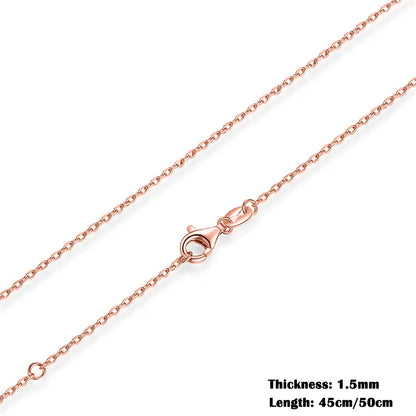 Timeless Elegance: 925 Sterling Silver Adjustable Necklace Chain for Women - Rose Gold Plated / 45Cm - Necklaces