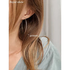 Stylish 925 Sterling Silver Large Hoop Earrings for Women Trendy Circle Endless Huggie Big Hoops (30/40mm)