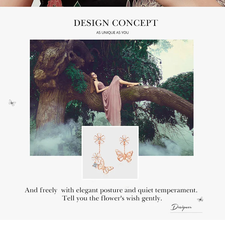 Woman sitting on a tree branch with tattoos displayed below, set against a natural background.