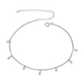 Authentic 925 Sterling Silver Minimalism Tassel Chain Anklet for Women Anklets