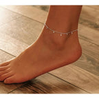 Authentic 925 Sterling Silver Minimalism Tassel Chain Anklet for Women Anklets