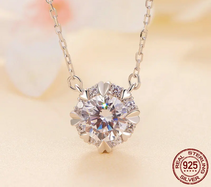 Dazzling Diamond Alternative: 1ct Moissanite Sterling Silver Pendant Necklace - Necklaces