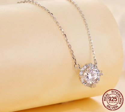 Dazzling Diamond Alternative: 1ct Moissanite Sterling Silver Pendant Necklace - Necklaces