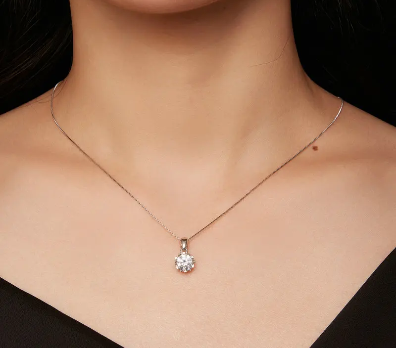 Stellar Shine 1ct Moissanite Sterling Silver Pendant Necklace - Necklaces