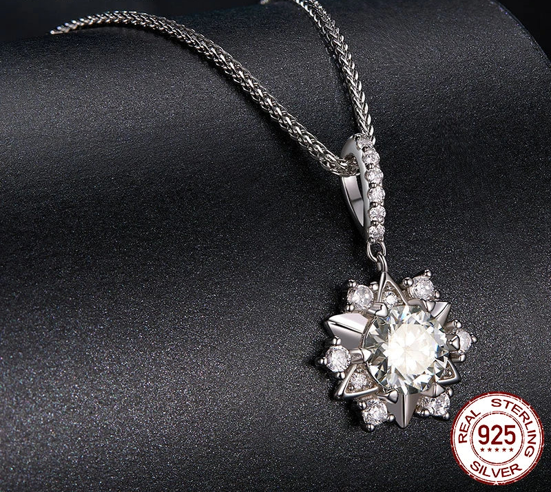 Celestial Sparkle 1ct Moissanite Sterling Silver Star Pendant Necklace - Necklaces
