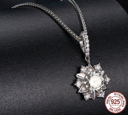 Celestial Sparkle 1ct Moissanite Sterling Silver Star Pendant Necklace - Necklaces