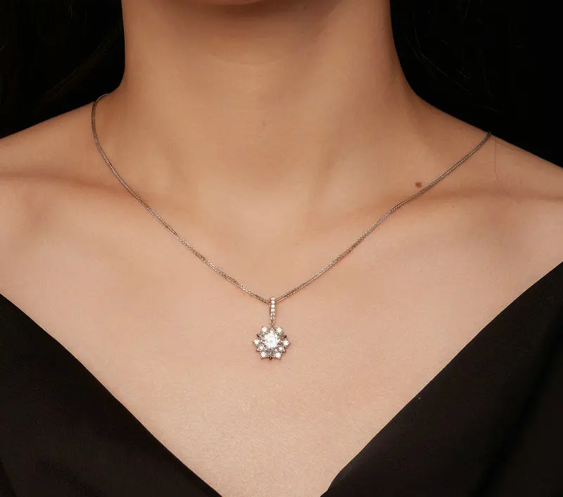 Celestial Sparkle 1ct Moissanite Sterling Silver Star Pendant Necklace - Necklaces