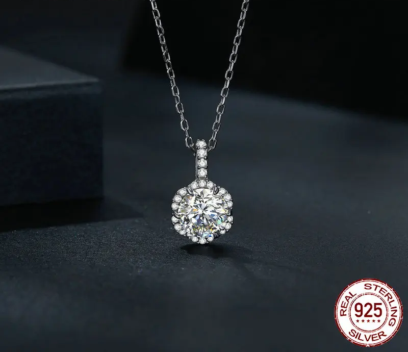 Petal Perfection 1ct Moissanite Sterling Silver Pendant Necklace - Necklaces