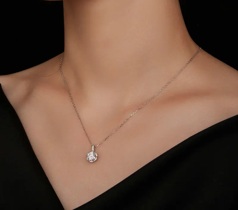 Petal Perfection 1ct Moissanite Sterling Silver Pendant Necklace - Necklaces