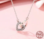 Connected Hearts: Sterling Silver Star/Heart/Cat Pendant Necklace Necklaces