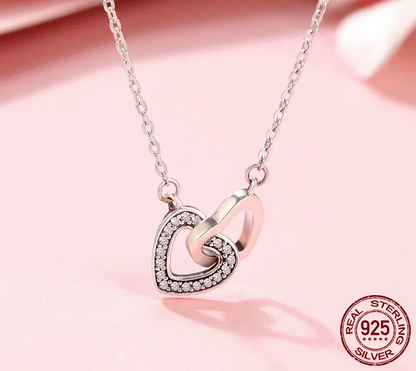 Connected Hearts: Sterling Silver Star/Heart/Cat Pendant Necklace - Necklaces