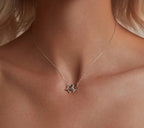 Connected Hearts: Sterling Silver Star/Heart/Cat Pendant Necklace Necklaces