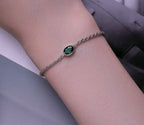Elegant Green Zircon Chopin Sterling Silver Bracelet Bracelets