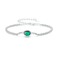 Elegant Green Zircon Chopin Sterling Silver Bracelet Bracelets