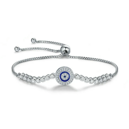 Shimmering Evil Eye Sterling Silver Tennis Bracelet - Bracelets