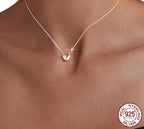 Gold Plated Heart Pendant Necklace For Women 925 Sterling Silver Couple Jewelry Necklaces