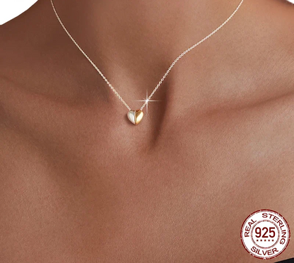 Gold Plated Heart Pendant Necklace for Women - 925 Sterling Silver Couple jewellery - Necklaces