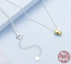 Gold Plated Heart Pendant Necklace For Women 925 Sterling Silver Couple Jewelry Necklaces