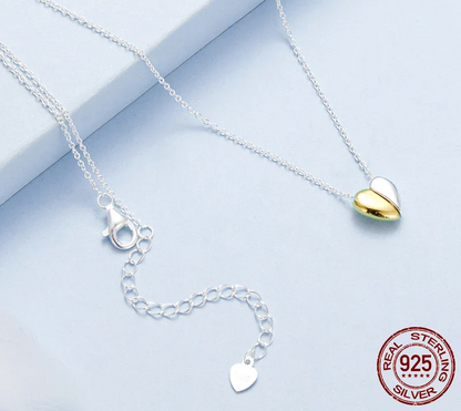 Gold Plated Heart Pendant Necklace for Women - 925 Sterling Silver Couple jewellery - Necklaces