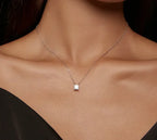 Radiant 1ct Moissanite Sterling Silver Pendant Necklace Necklaces