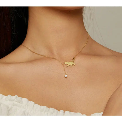 Breathtaking 925 Sterling Silver Cat Necklace | Elegant Pendant Collarbone jewellery SCN232 in 3 Colors - Necklaces