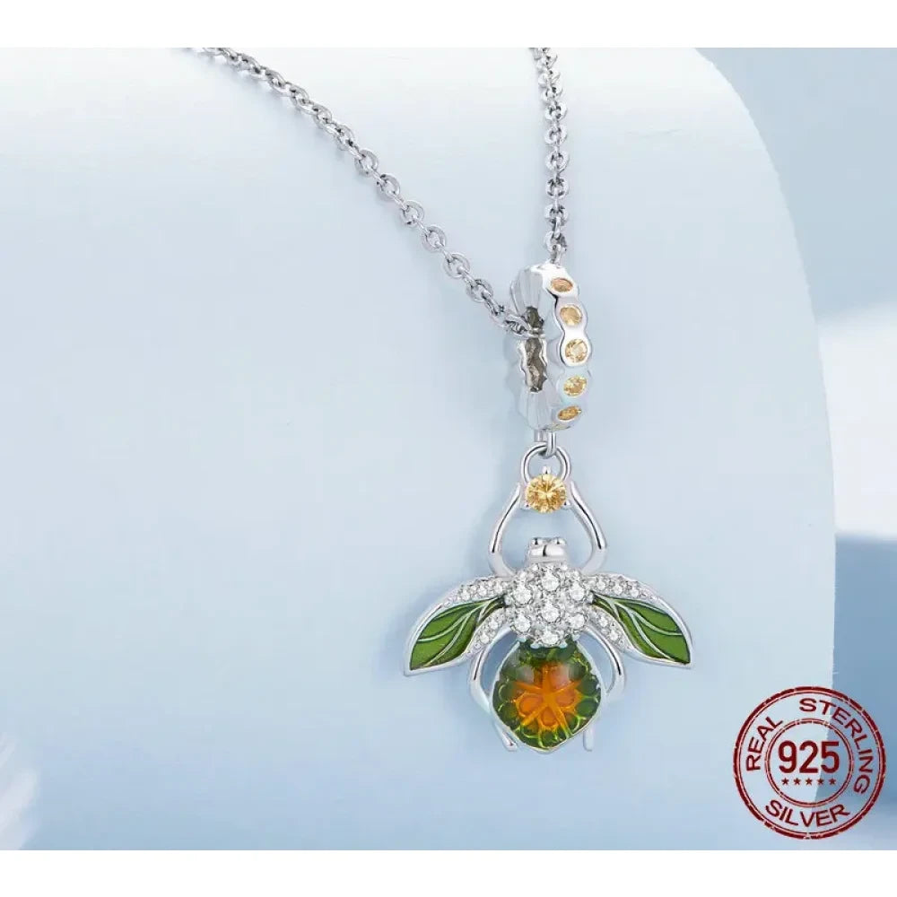 Buzzing with Charm: 925 Silver Lemon Bee Pendant for Bracelets & Bangles - Charms