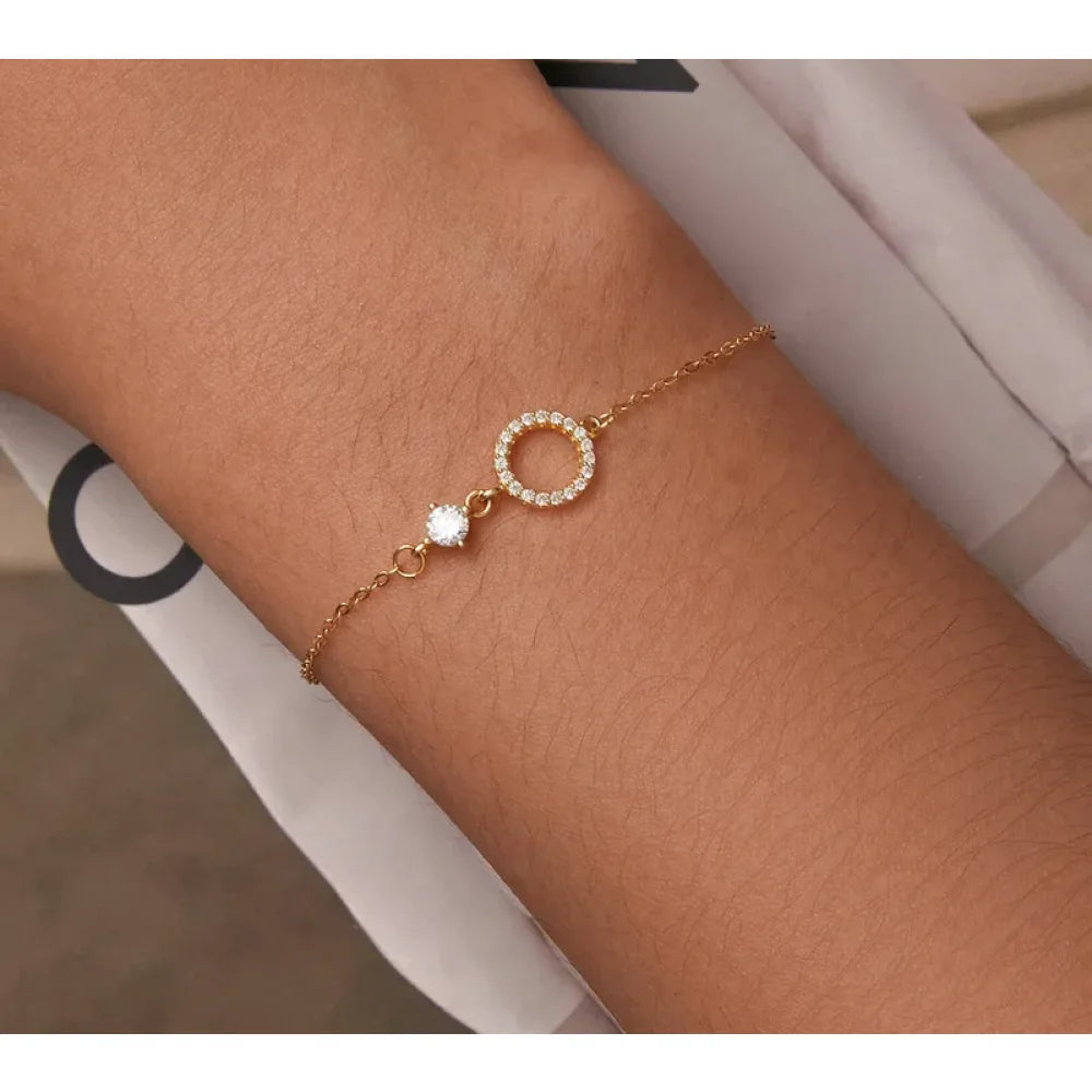 Chic 925 Sterling Silver Simple Ring Bracelet - Fine jewellery for Women Ideal Wedding Gift - Bracelets