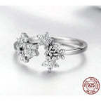 Dazzling Starry Night: 925 Silver Necklace & Ring Set With Cubic Zirconia Jewelry Sets