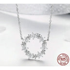 Dazzling Starry Night: 925 Silver Necklace & Ring Set With Cubic Zirconia Jewelry Sets