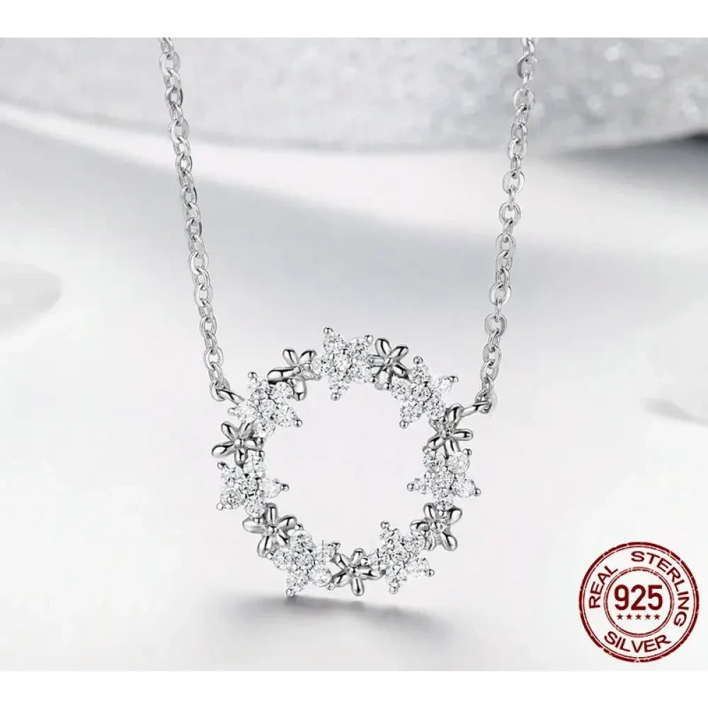 Dazzling Starry Night: 925 Silver Necklace & Ring Set with Cubic Zirconia - Jewelry Sets