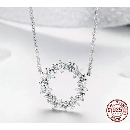 Dazzling Starry Night: 925 Silver Necklace & Ring Set with Cubic Zirconia - Jewelry Sets