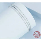 Delicate Elegance: Triple Layered White Gold Plated Bracelet in 925 Sterling Silver Bracelets