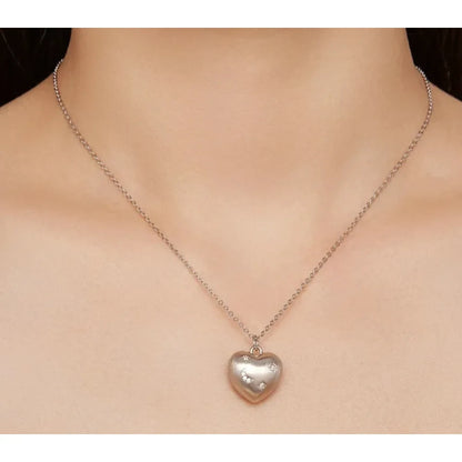 Engrave Your Love: Sterling Silver Heart Pendant Necklace with Birthstone - Engravable Necklaces