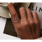 Exquisite 925 Sterling Silver Heart Rings For Women Romantic Statement Jewelry