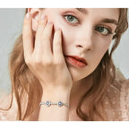 Genuine 925 Sterling Silver Luxury Evil Eye Tennis Bracelet Blue Cubic Zircon Crystal Accent Jewelry Scb002 Bracelets